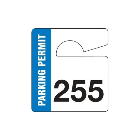 Accuform Parking Permit Tag, Numbered 600-699, Teal, 3in x 2.75in, Laminated PF-Cardstock, 100PK TNT828TLG